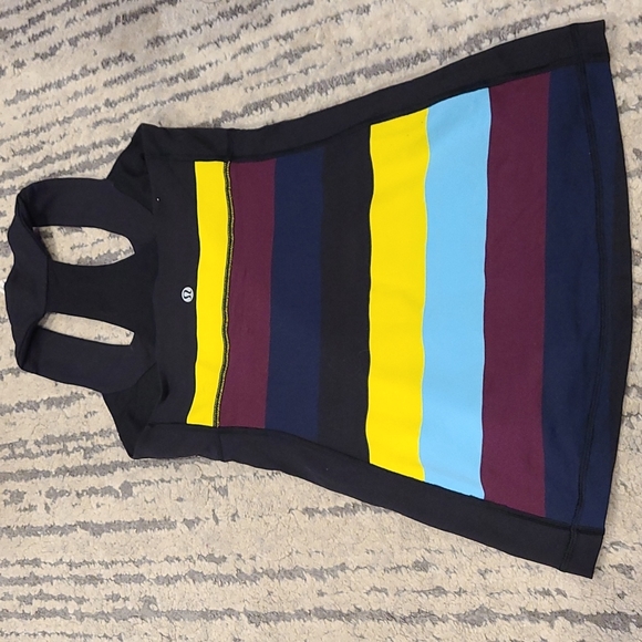 Lululemon Scoop Neck Tank Pow Stripe Split Pea / Black - Picture 8 of 8